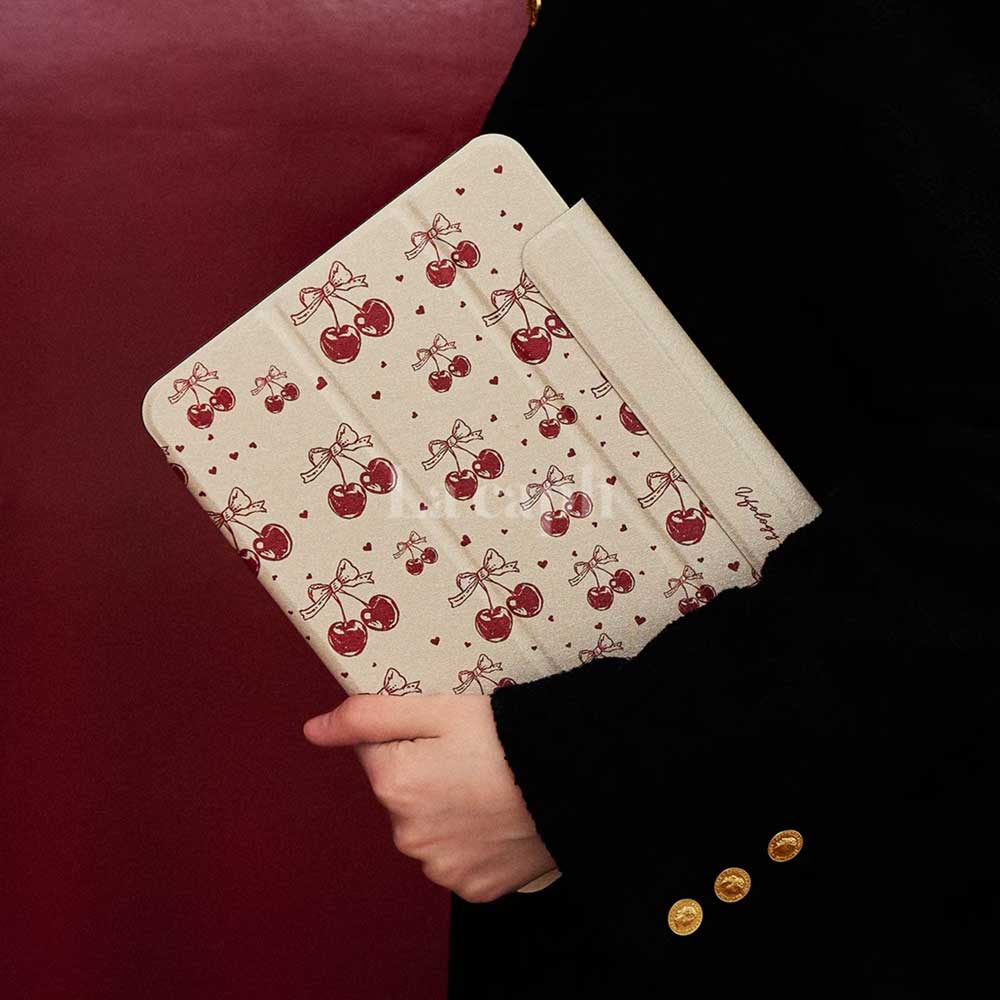cherry ribbon iPad case