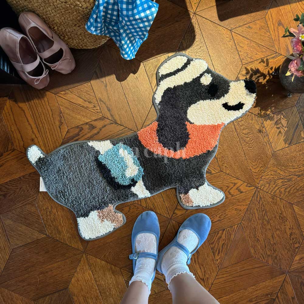 cute dog shape rug (2designs)
