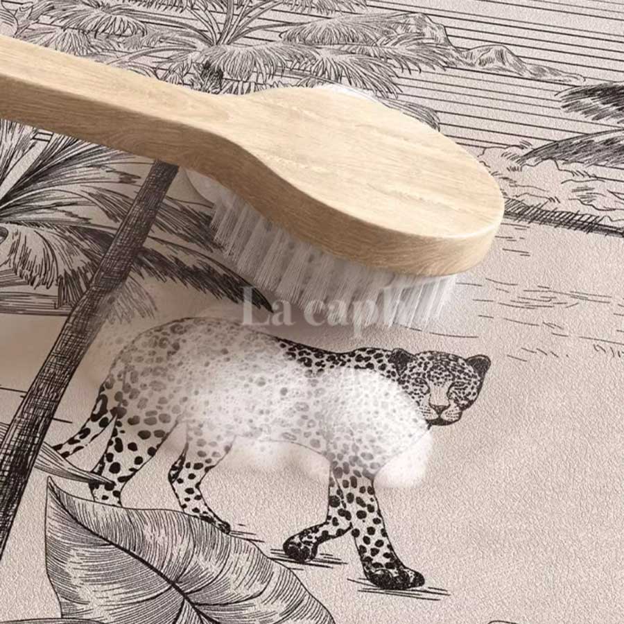 black jungle bath mat