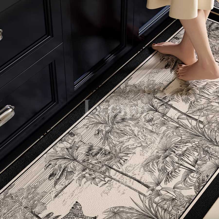 black jungle kitchen mat