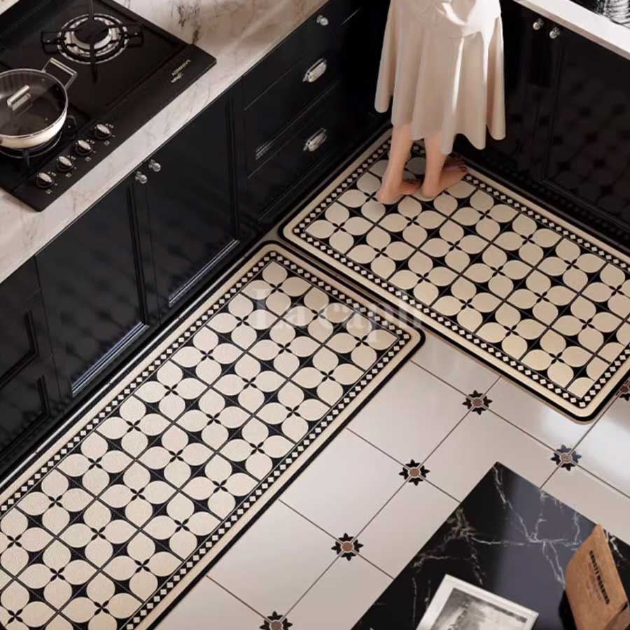 black tile kitchen mat