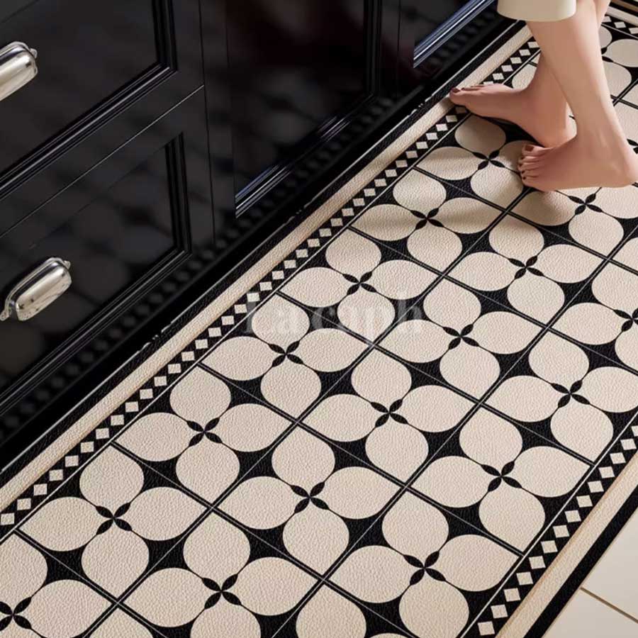 black tile kitchen mat
