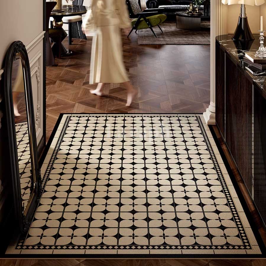 black tile door mat