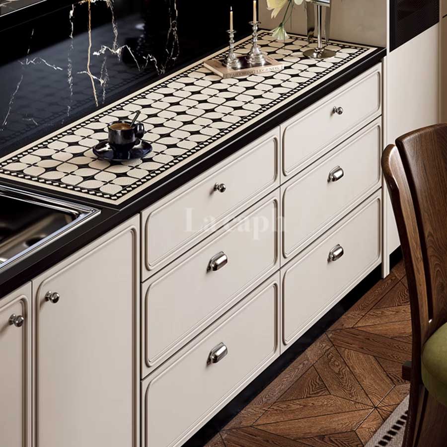 black tile shelf mat