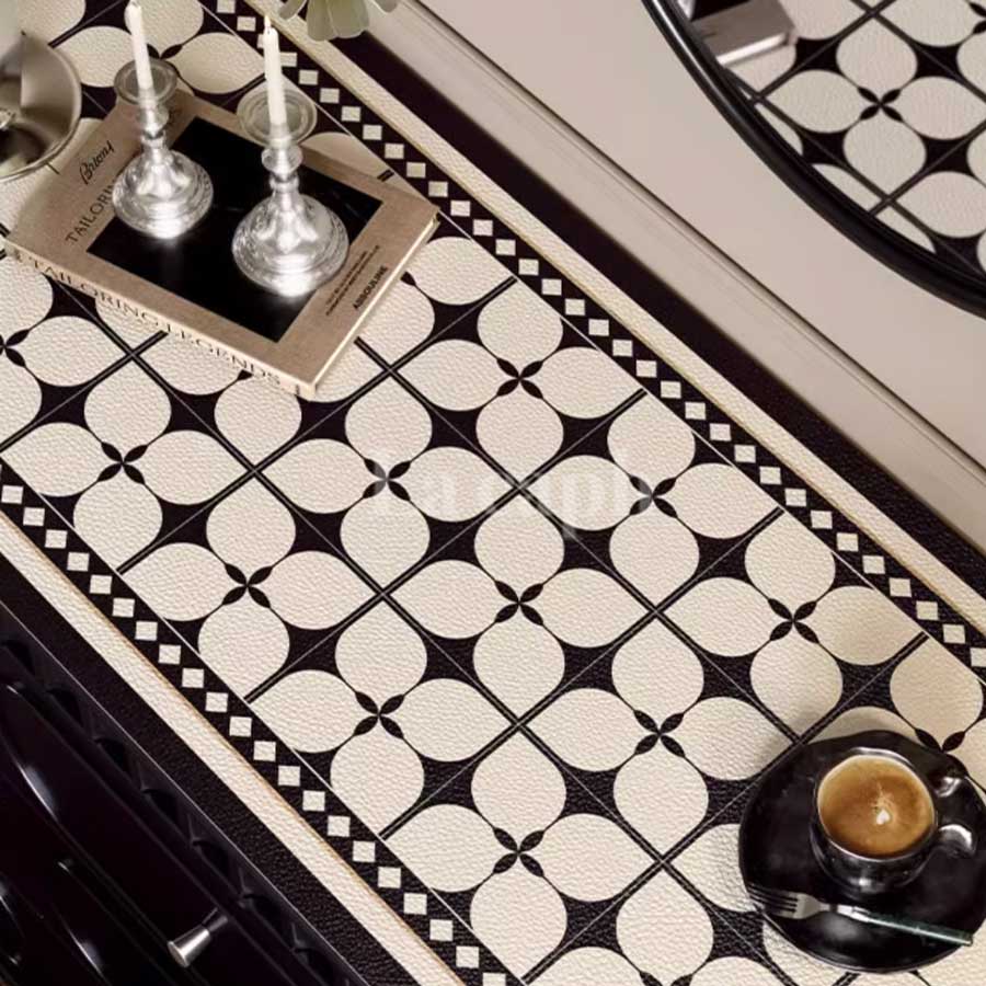 black tile shelf mat