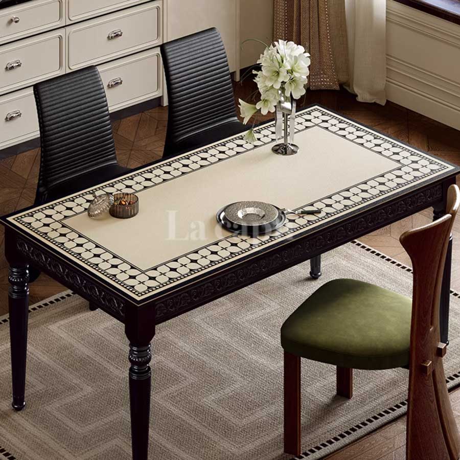 black tile table mat