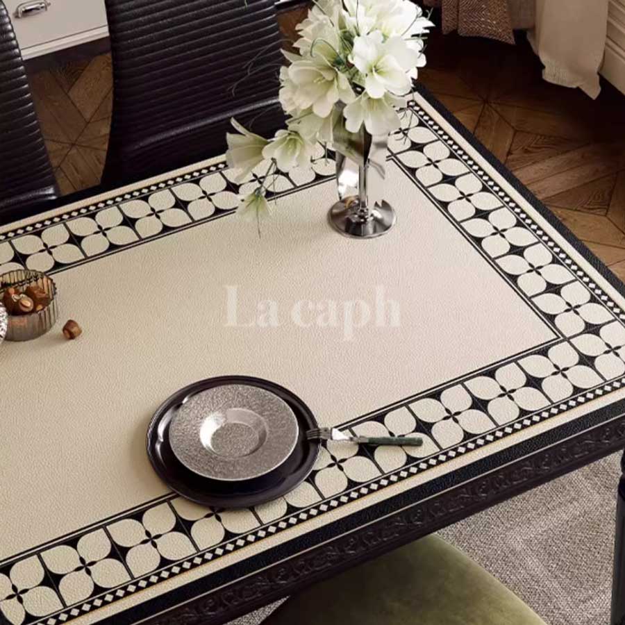 black tile table mat