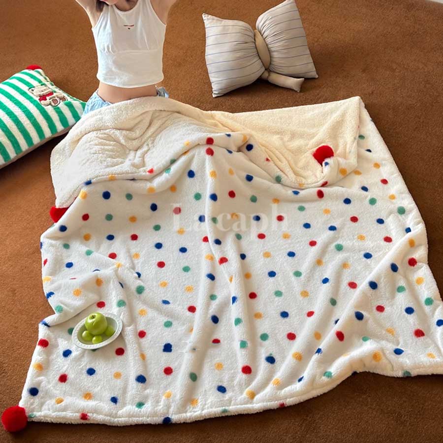 pom pom fleece blanket (3designs)
