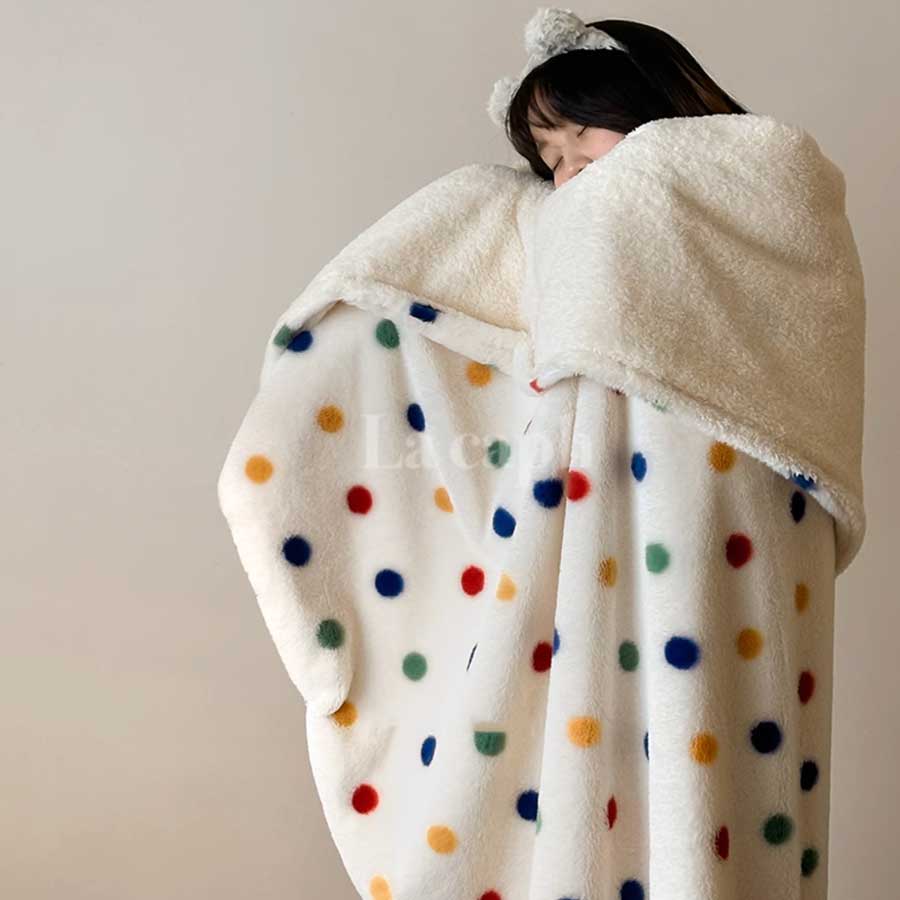 pom pom fleece blanket (3designs)