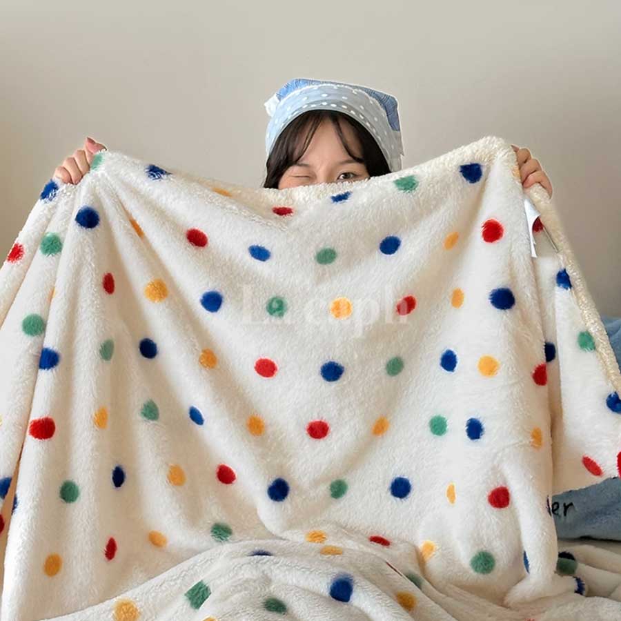 pom pom fleece blanket (3designs)