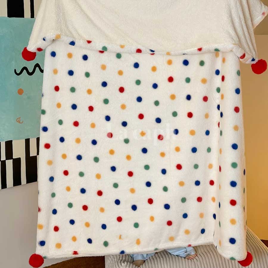 pom pom fleece blanket (3designs)