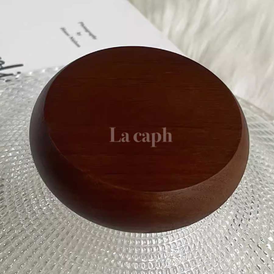wooden base glass bowl