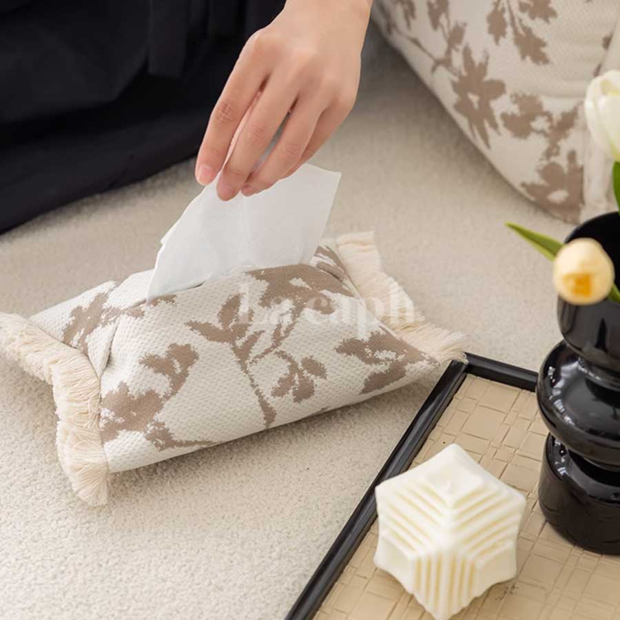 floral embroidered tissue cover (2colors)