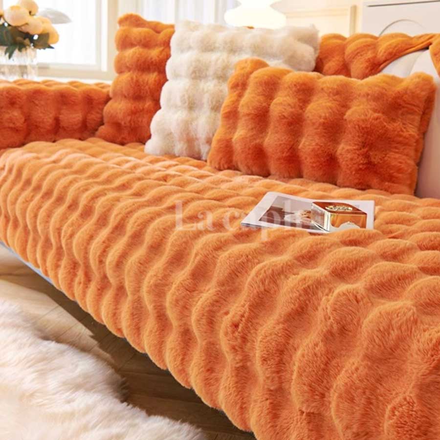 cloud plush sofa cover (yellow,orange,brown)(110×110cm〜)