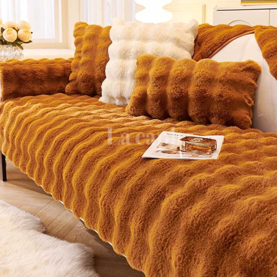 cloud plush sofa cover (yellow,orange,brown)(110×110cm〜)