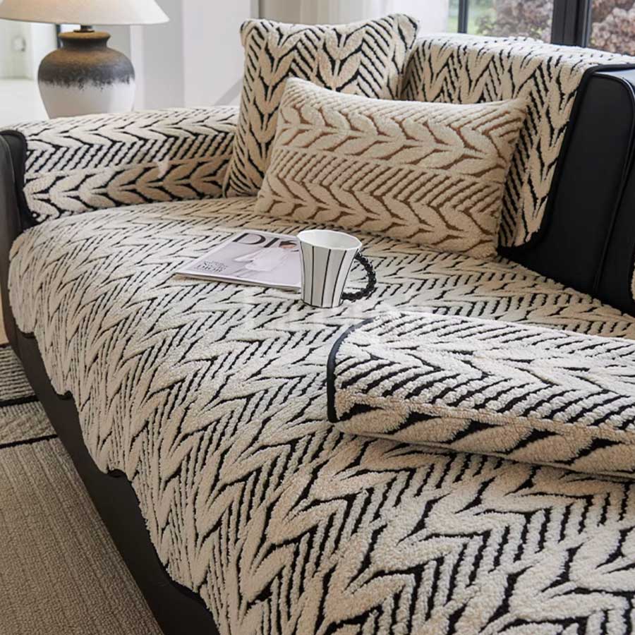 leaf boa sofa cover & cushion cover (6colors)(110×110cm〜)
