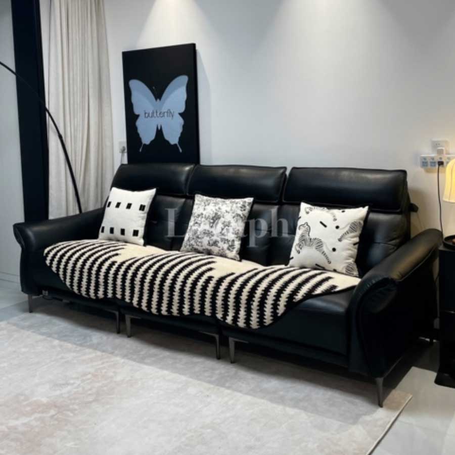 fluffy stripe sofa cover (4colors)