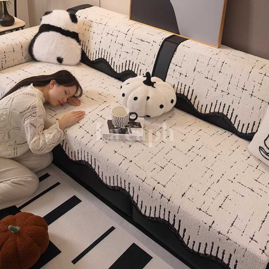 minimal noir sofa cover