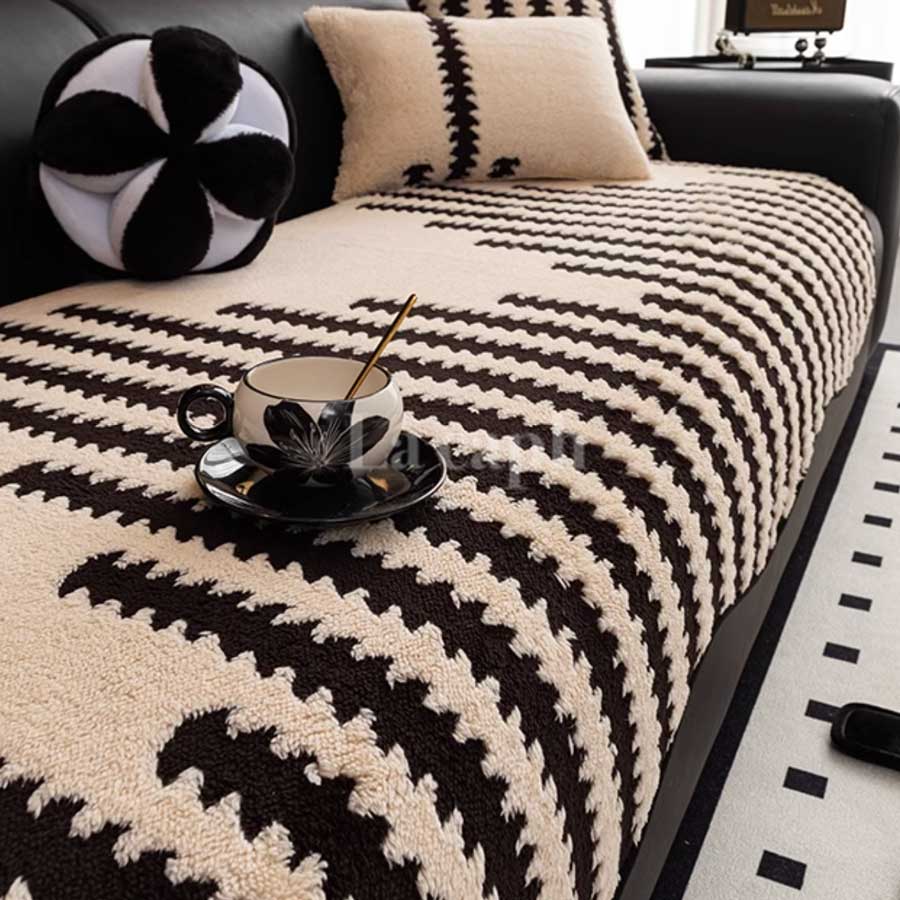 fluffy stripe sofa cover (4colors)