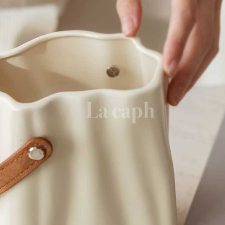 leather handle vase (3colors)