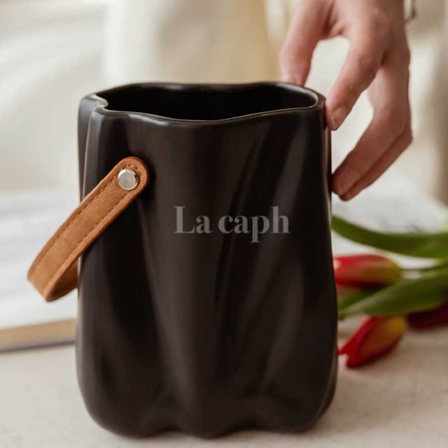 leather handle vase (3colors)