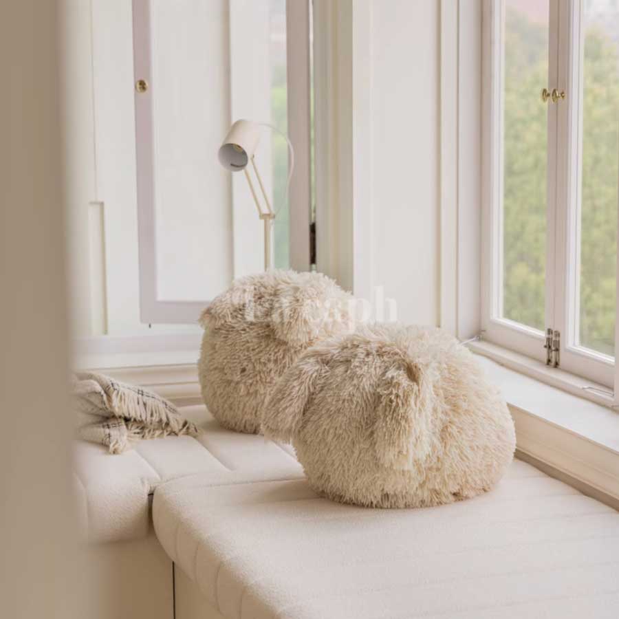 fluffy rabbit cushion