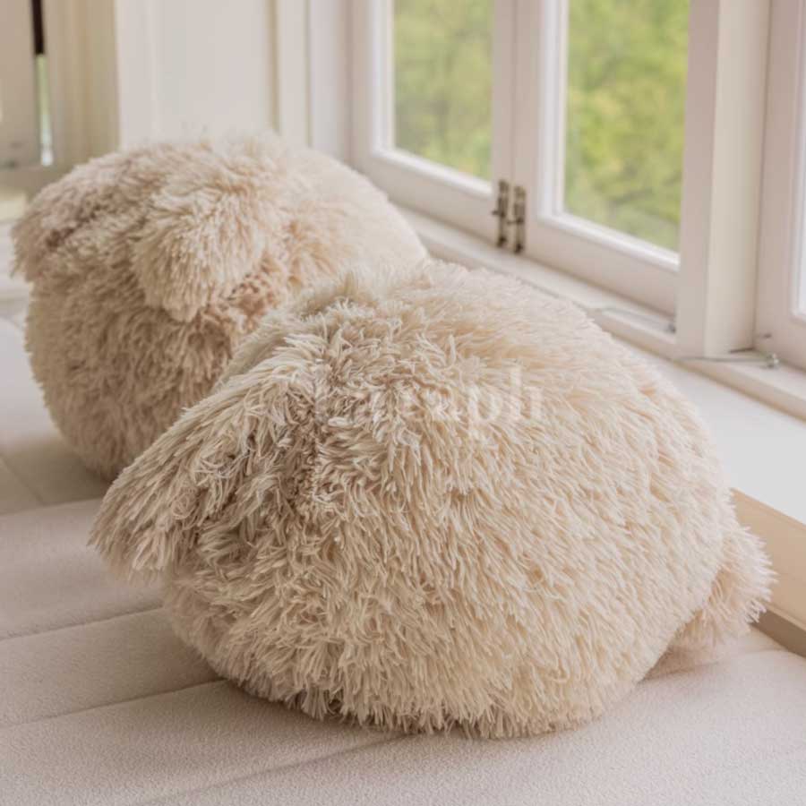 fluffy rabbit cushion