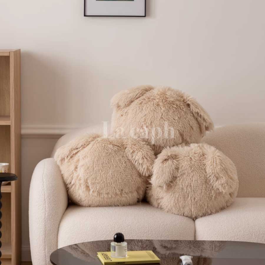 fluffy rabbit cushion