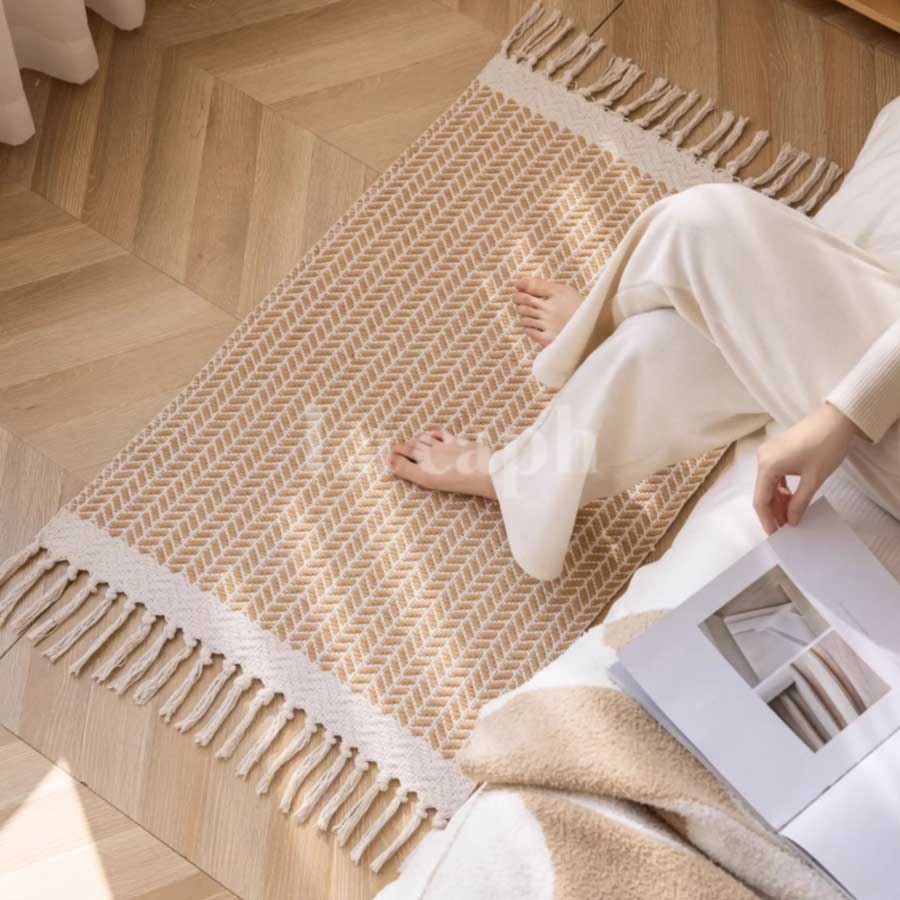 handwoven cotton rug (3colors)