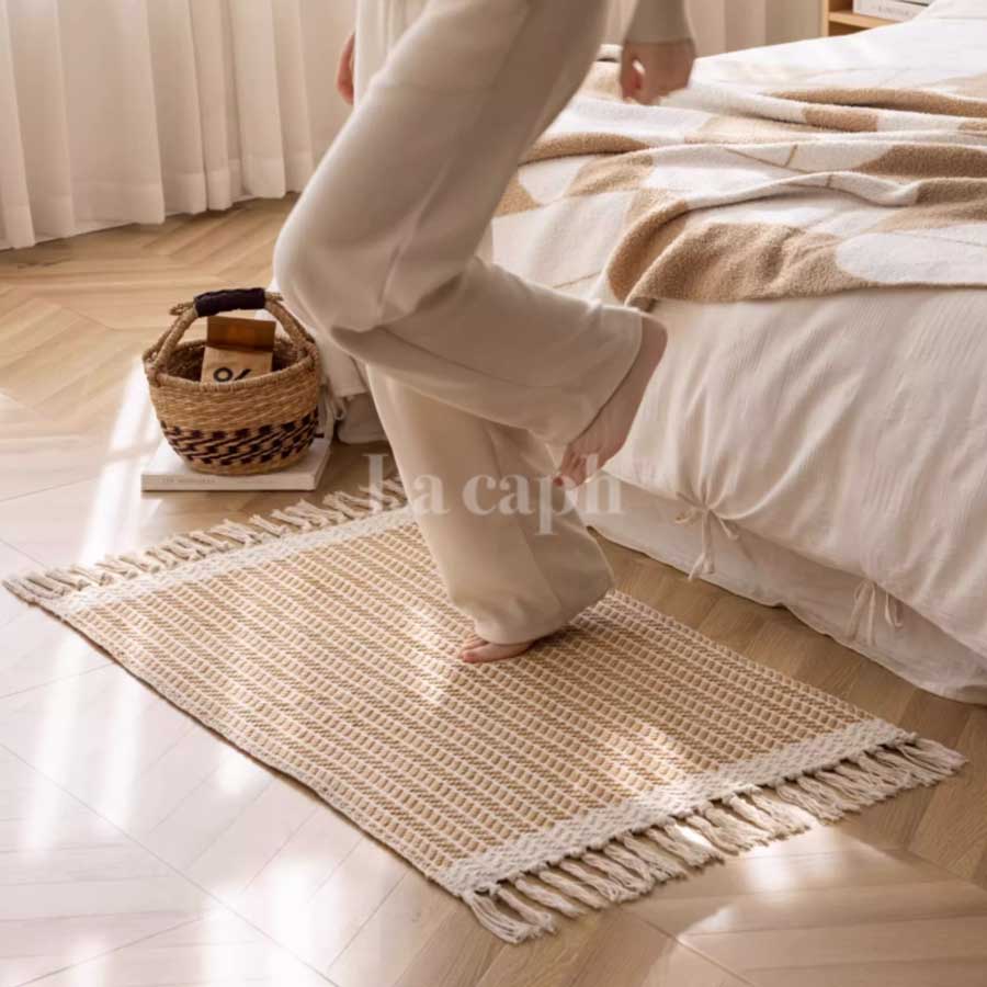handwoven cotton rug (3colors)