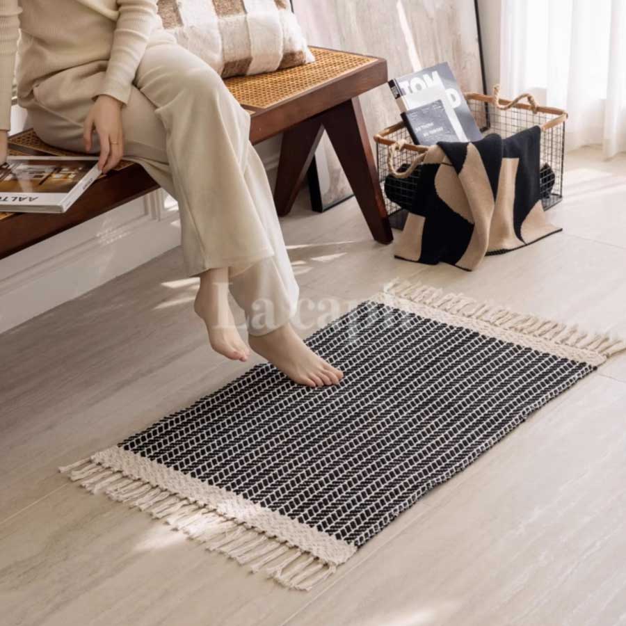 handwoven cotton rug (3colors)