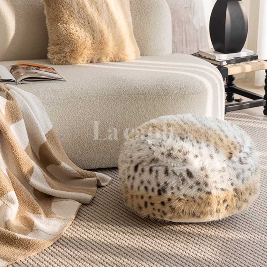 leopard fur stool