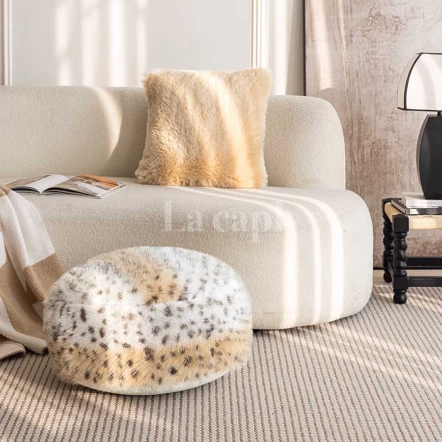 leopard fur stool