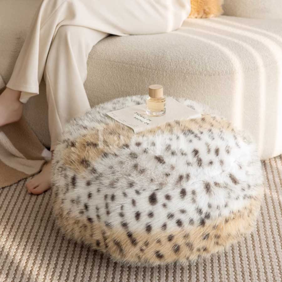leopard fur stool