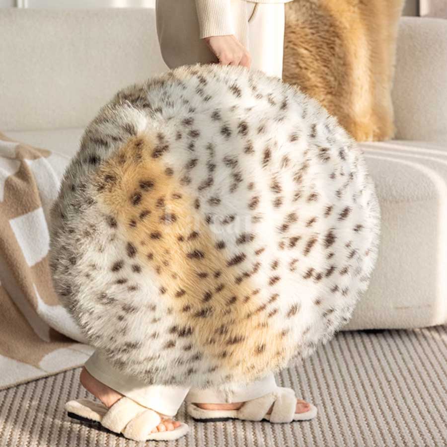 leopard fur stool