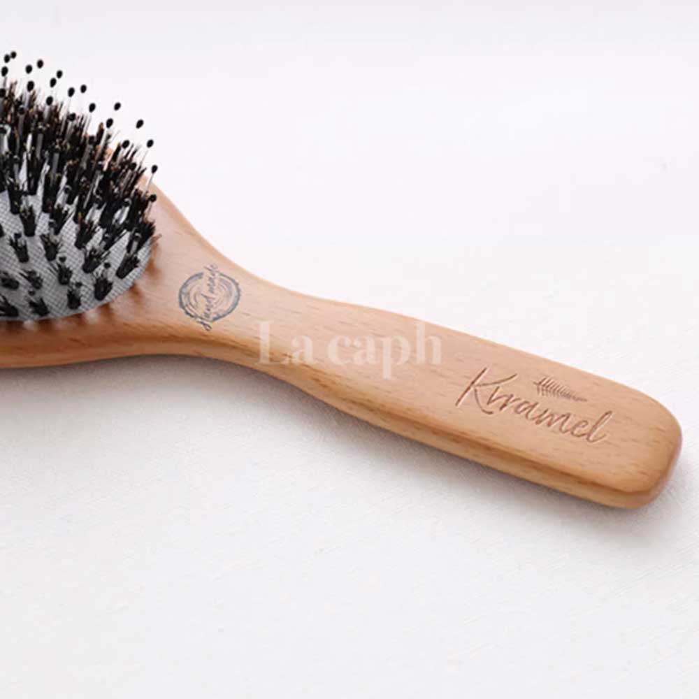 【即納】natural wood oval hair brush