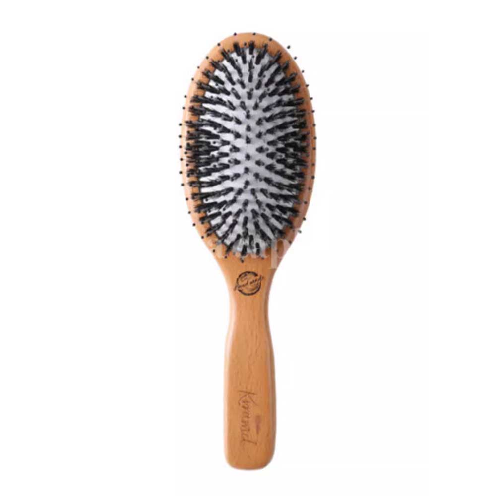 【即納】natural wood oval hair brush