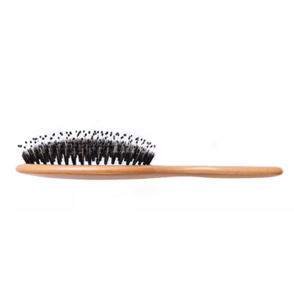 【即納】natural wood oval hair brush