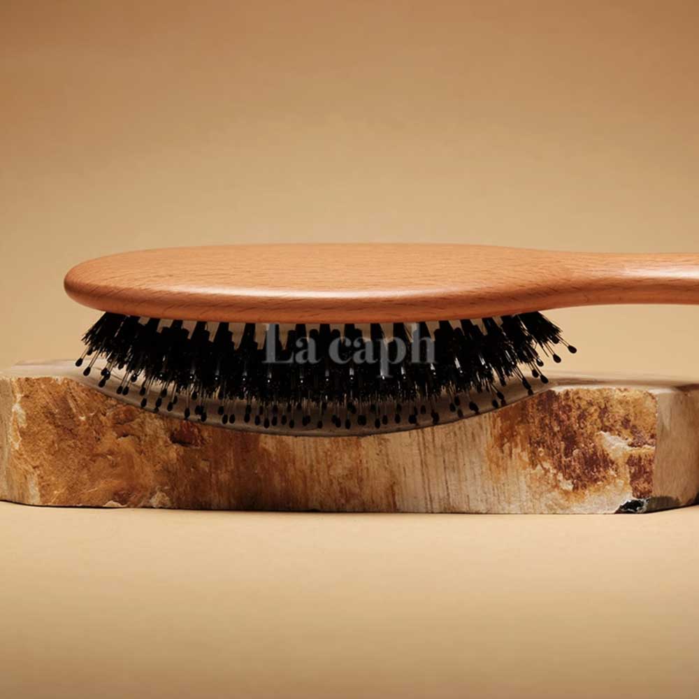 【即納】natural wood oval hair brush