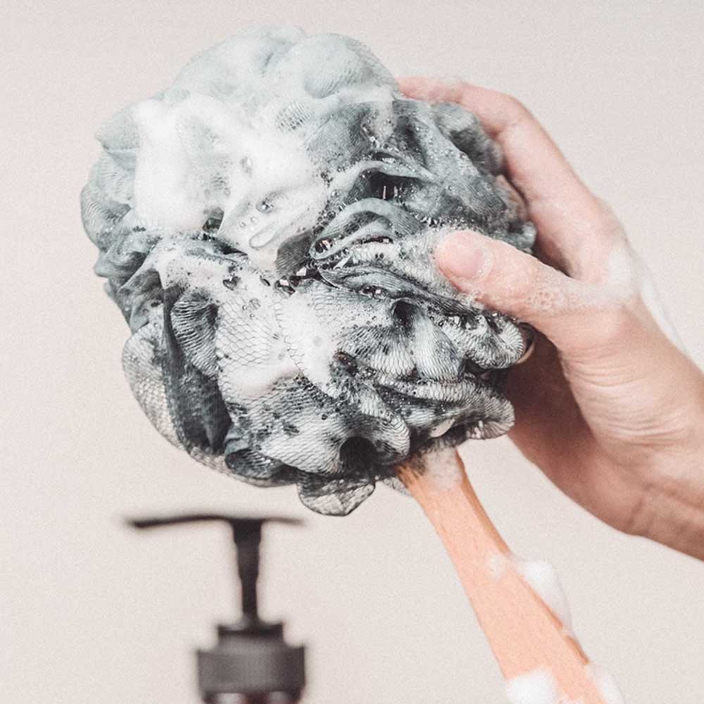 【即納】long handle bath sponge (2colors)