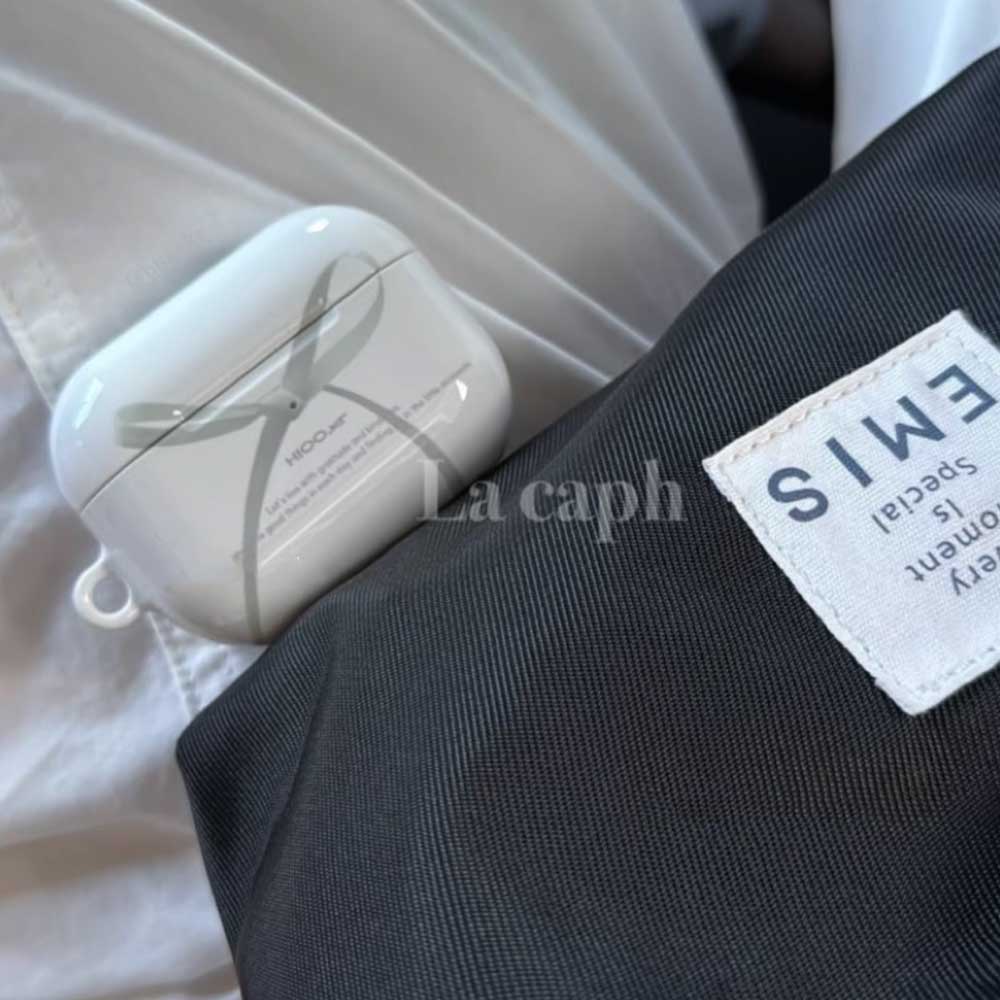 elegant ribbon AirPods case