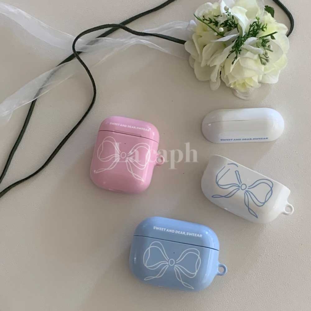 blush ribbon AirPods case (3colors)