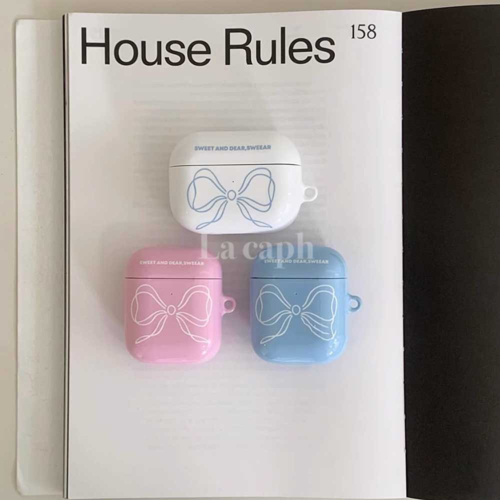 blush ribbon AirPods case (3colors)