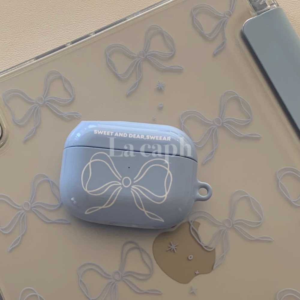 blush ribbon AirPods case (3colors)