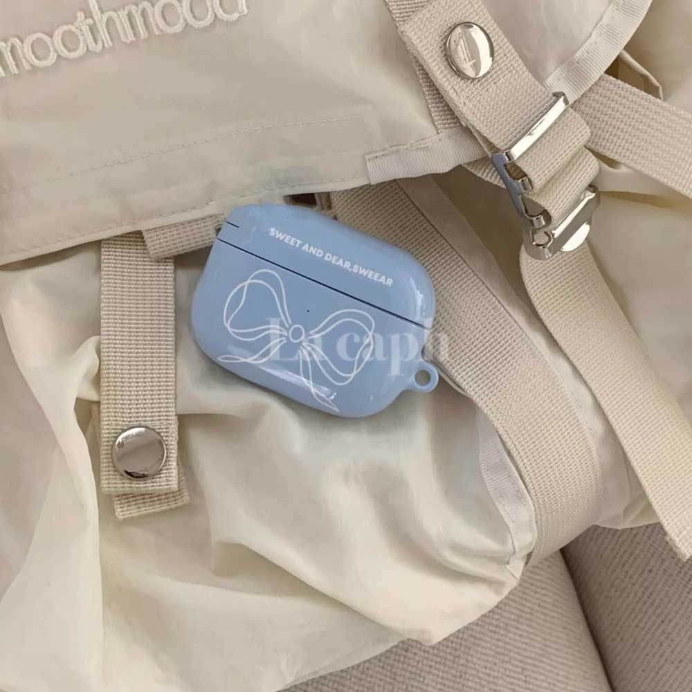 blush ribbon AirPods case (3colors)