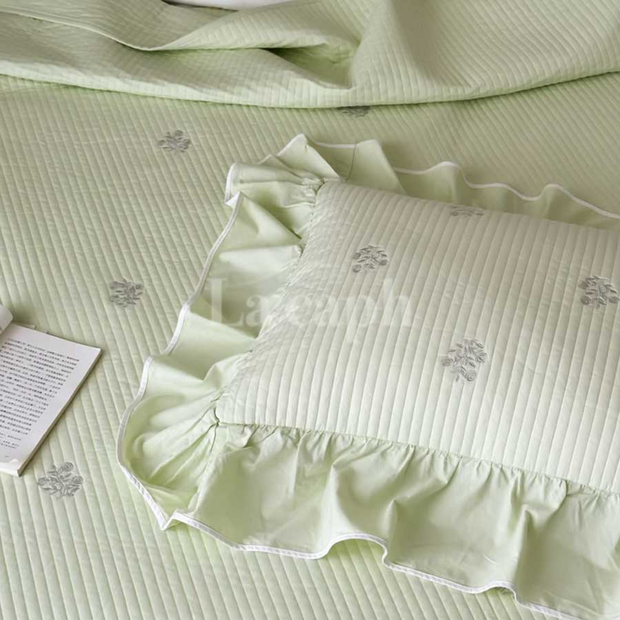 flower embroidery mattress & pillow sheets (2colors)