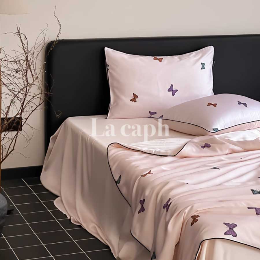 butterfly print quilt & pillow sheets (2colors)