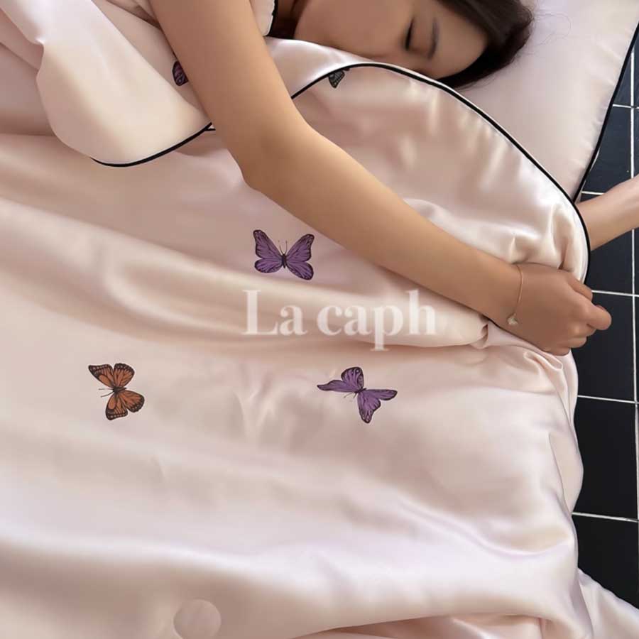 butterfly print quilt & pillow sheets (2colors)