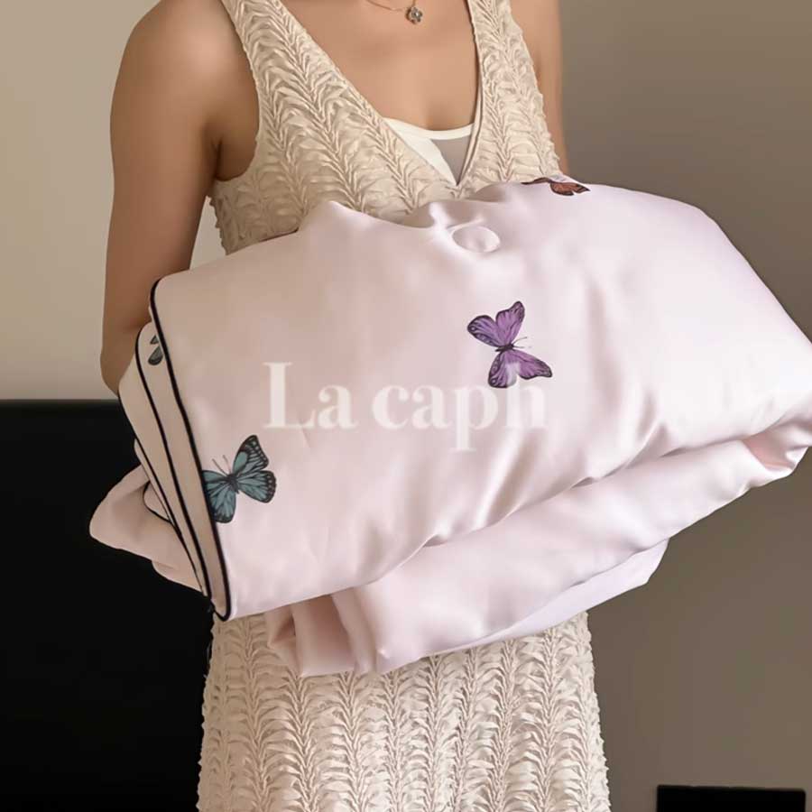 butterfly print quilt & pillow sheets (2colors)