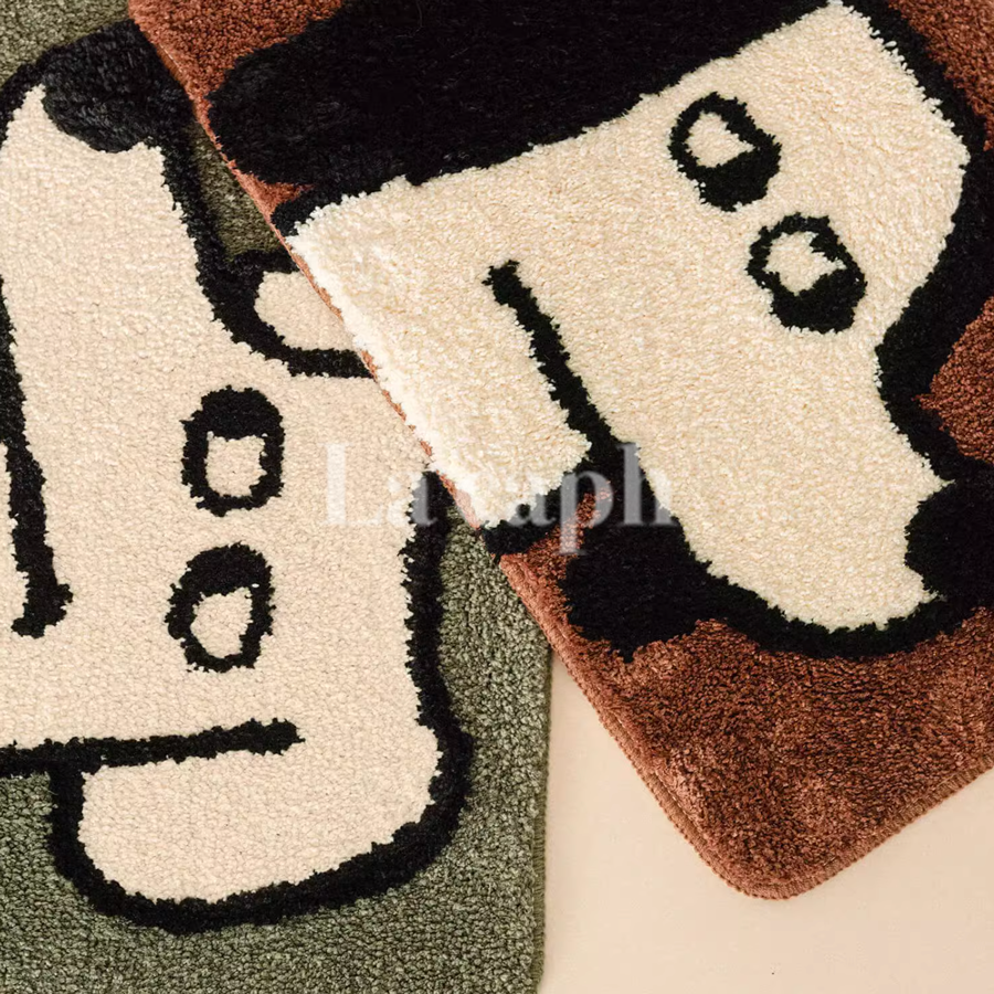 dog face tufted rug (2designs)